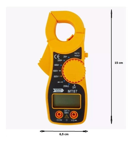 mini alicate amperímetro digital aviso sonoro fertak