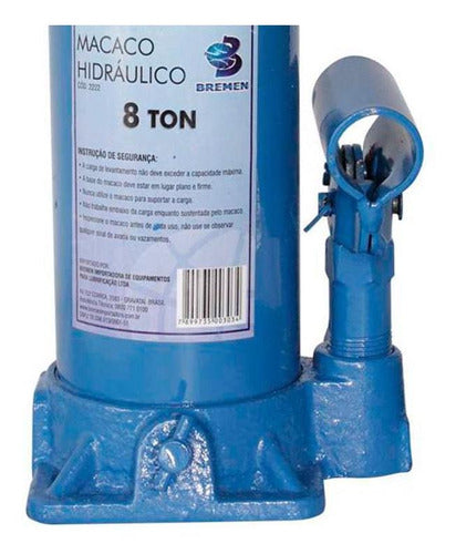 macaco hidráulico tipo garrafa 8 toneladas 2222 bremen