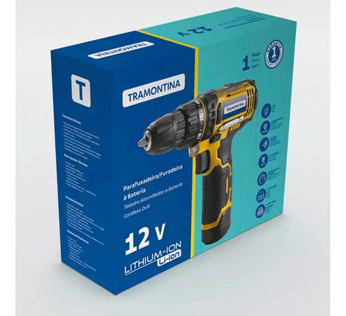 parafusadeira e furadeira à bateria 12v tramontina 42382