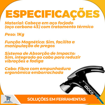 Martelo Unha Magnético Hch81016l 16oz Cabo Emborrachado