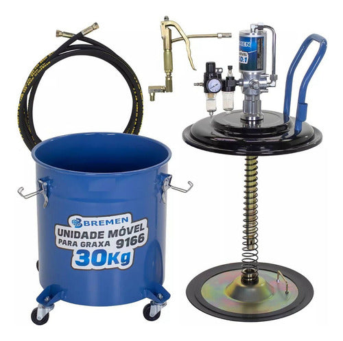 engraxadeira a ar completa com lubrifil 30kg bremen 9166