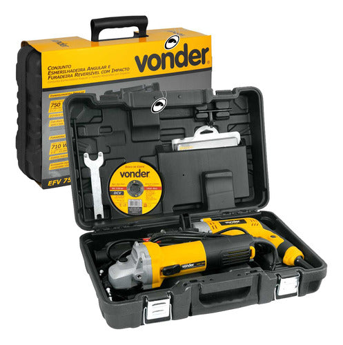 kit esmerilhadeira 4.1/2 750w e furadeira 1/2  710w vonder