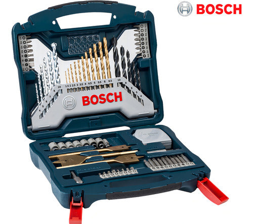 kit de pontas e brocas em titânio bosch x-line 70 peças