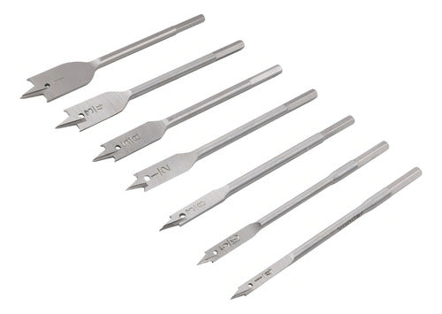 jogo de brocas chatas de 1/4 a 1 com 7 peças vonder