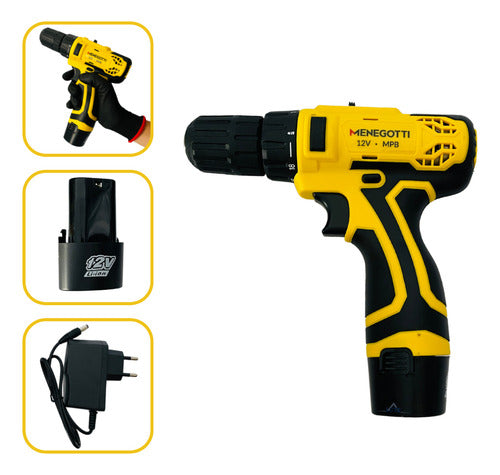 Parafusadeira Mandril 10mm 12v Lítio 1,3ah Bivolt Menegotti