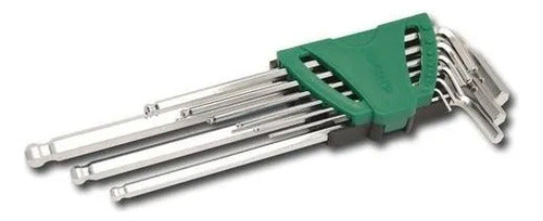 Jogo Chave Allen Abaulada Longa 9pc 1,5a10mm Sata St09105asj Prateado