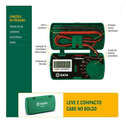 Multímetro Digital De Bolso Stdy03001 - Sata