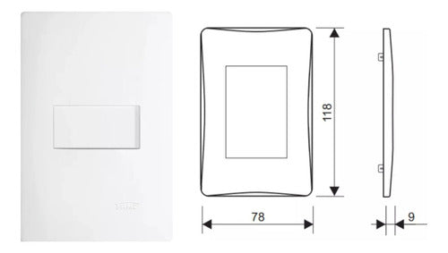 Interruptor Simples 10a Horizontal Habitat Branco Fame 3769