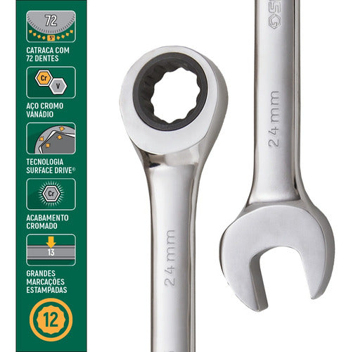 Chave Combinada C/ Catraca 24mm Sata Aço Cromo Vanádio