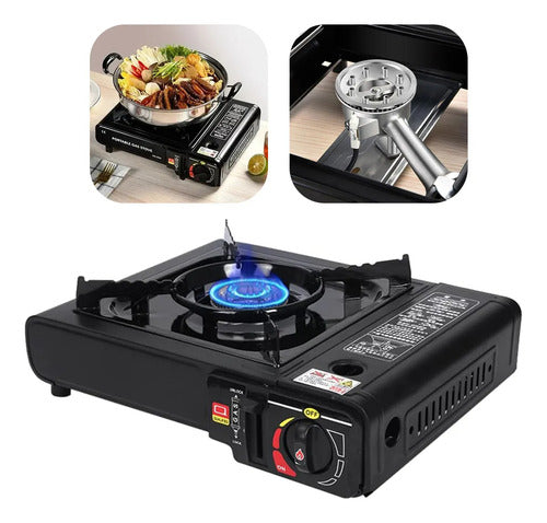 fogareiro fogão portátil com acendimento automático bestfer preto