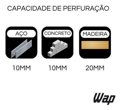 Parafusadeira E Furadeira De Impacto Wap Wf700k10 3/8'' 700w