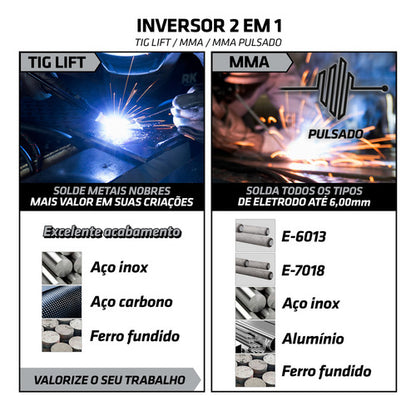 Maquina De Solda Tig Mma Touch Super Tork Extreme 250a Tork Cinza