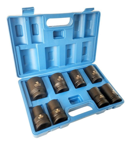 Kit Soquete Médio De Impacto 1 Pol 19 A 41 Mm 8 Peças Bremen