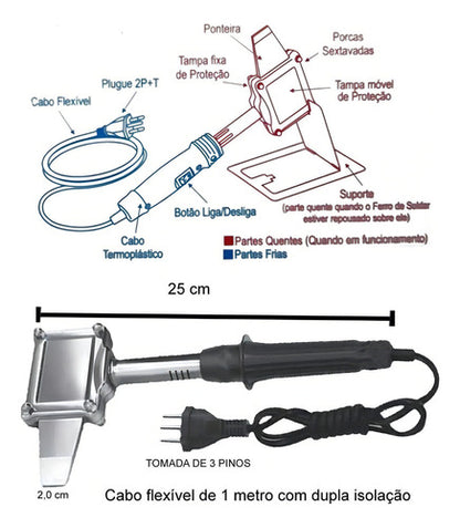 Ferro De Solda Machadinha Profissional 220v Potência 180watt