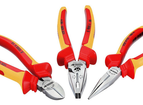 Jogo De Alicates Isolado 8003 H Vde 1000v Gedore 3 Peças