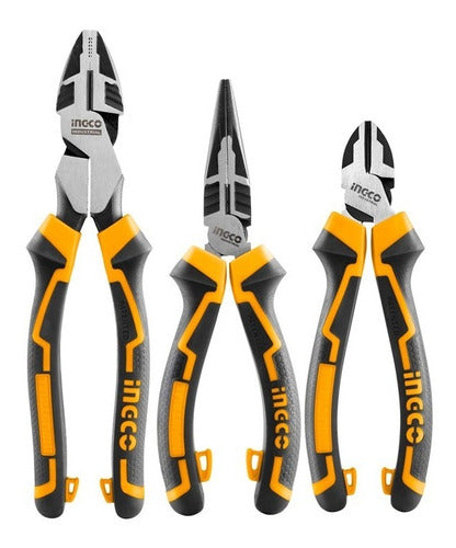 Jogo De Alicates Industriais Com 3 Peças - Ingco
