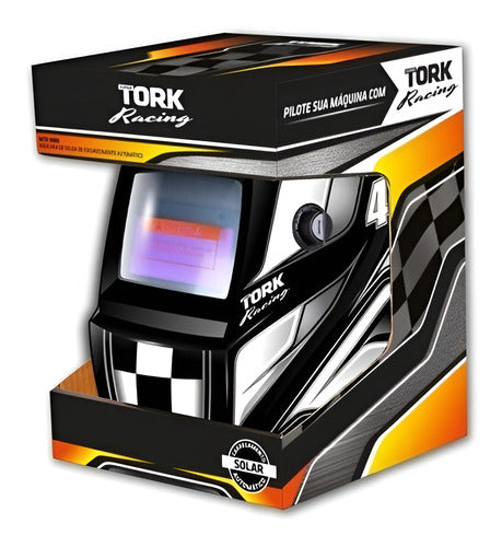 Mascara De Solda Auto Escurecimento Preta Racing Tork 4k - Preto Com Branco - Racing 45