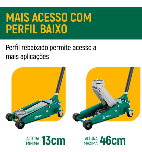 macaco hidráulico tipo jacaré 2,5 toneladas st97813sc sata