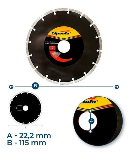 disco de corte diamantado 115/110mm x 22/20mm 7310555 sparta