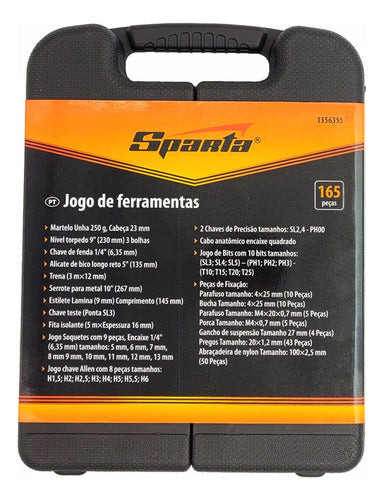 Jogo De Ferramentas Manuais 165 Pçs C/ Maleta 1356355 Sparta