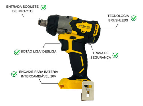 Chave Impacto Menegotti Mci - 20 C/motor Brushless 127v 220v