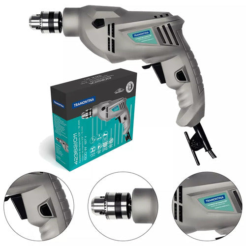 Furadeira 3/8 Economica 500w Tramontina Cinza