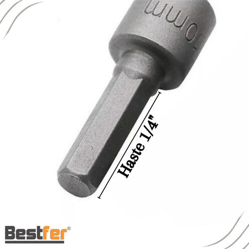 jogo c/ 9 soquetes canhao parafusadeira 5mm a 13mm bestfer prata