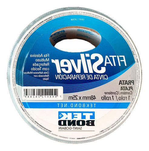 Fita Silver Tape Tekbond 48mm X 25m Prata