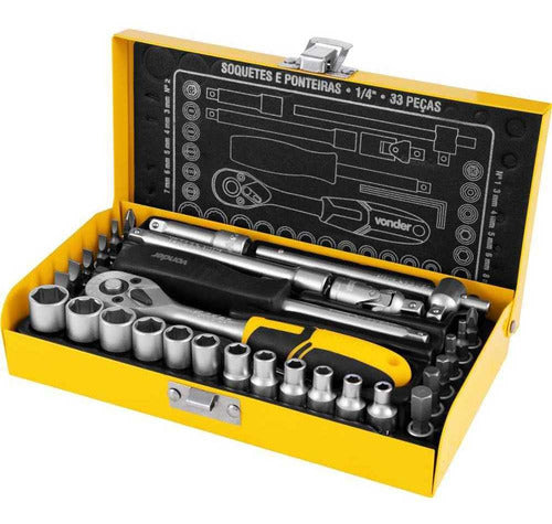 jogo soquete sext enc 1/4  jg 04 a 13mm 33pc   vonder