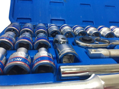 Jogo De Soquetes Estriado Com 24 Pçs 1/2 King Tony St4028mr