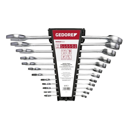 JOGO CHAVE COMBINADA 6 - 22MM 12 PCS GEDORE RED R09105112