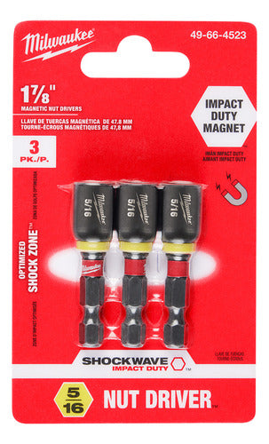 adaptador mág milwaukee 1/4 x 50mm x 5/16 c 3pçs 49-66-4523