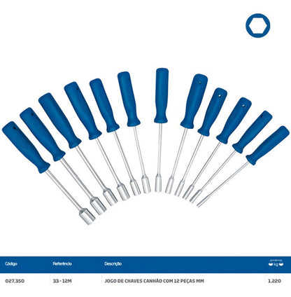 Jogo Chave Canhão 3 A 14 Mm C/ 12 Pecas 33-12m Gedore 027350