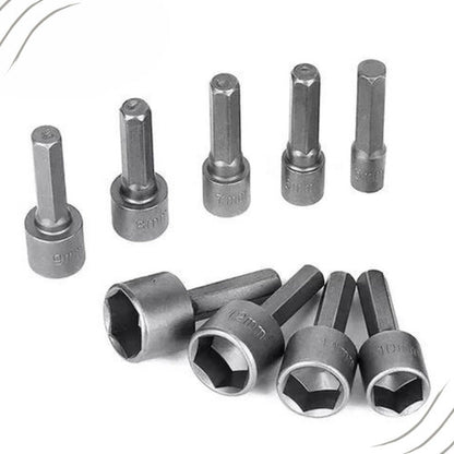 Jogo C/ 9 Soquetes Canhao Parafusadeira 5mm A 13mm Bestfer Prata