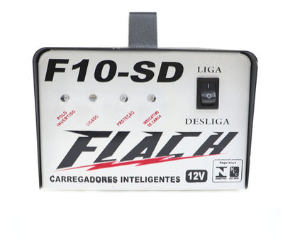 Carregador De Bateria Inteligente 10a 12v Flach F10 Sd