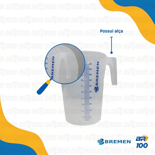 Jarra Graduada 5 Litros De Polietileno Bremen Transparente