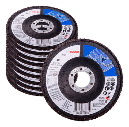 Disco Flap Bosch X421 Óxido De Aluminio 115mm G140 10un