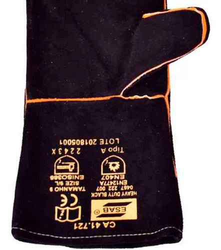 Luva De Soldagem Heavy Duty Black C.a 41.721 Tam 9 Esab