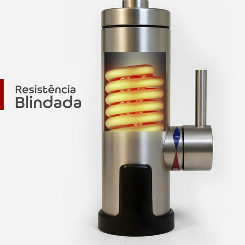 Torneira Elétrica C/ Resistência Blindada 220v 3000w Bancada - Prateado - Cromado