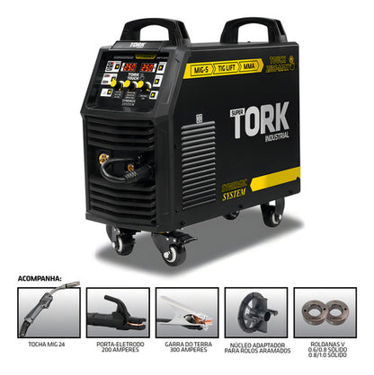 Máquina De Solda Mig Mma 250a Super Tork Touch 250s-max 220v Preto