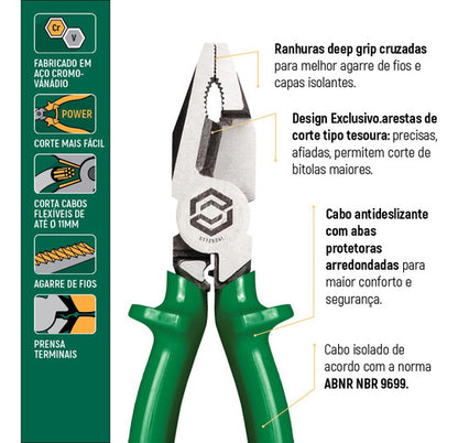 Alicate Corte Tesoura 8 Polegadas St72504l Sata