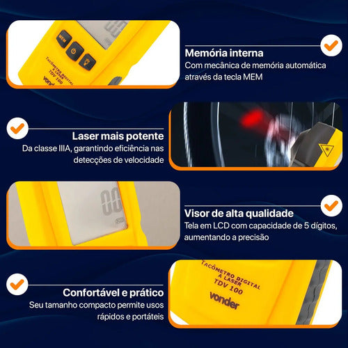Tacômetro Digital Vonder A Laser Tvd100 Medidor De Rpm
