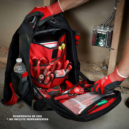 mochila milwaukee 48-22-8202 vermelha e preta 50cm