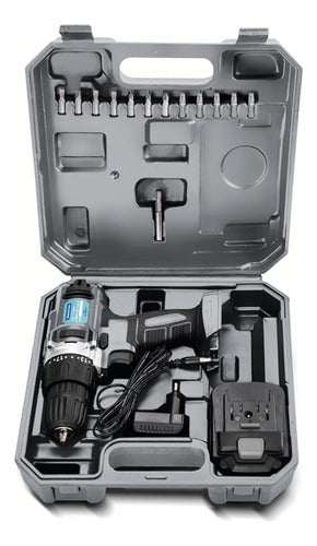 Parafusadeira E Furadeira 12 V Tramontina À Bateria 16 Peças Cinza