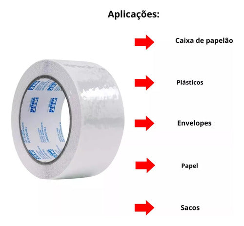 fita adesiva empacotamento de caixas 48mmx40m kit c/4 unds