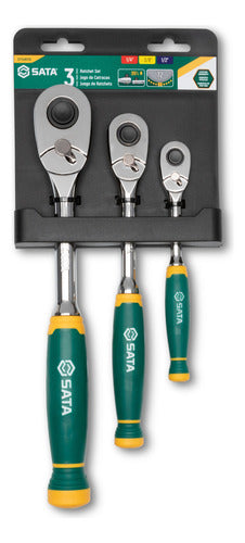 jogo de catracas 1/2  1/4  3/8  72d 3 peças sata st14901g