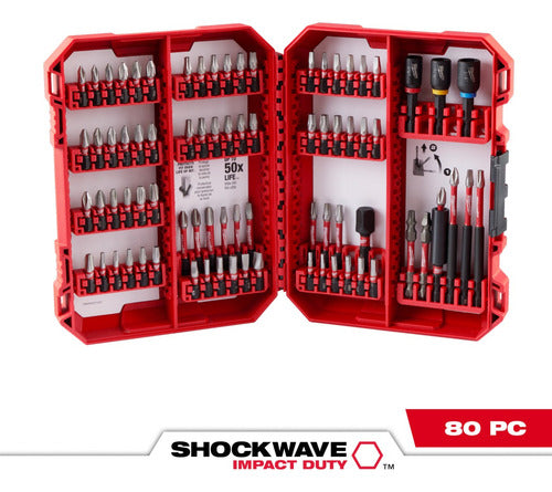 Jogo De Bits E Pontas Shockwave C/ 80 Peças Milwaukee