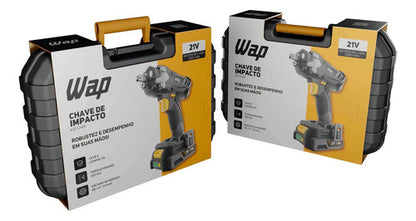Chave De Impacto A Bateria 21v Encaixe 1/2pol C/ Bateria Wap - Cinza-escuro - 60 - 127/220V