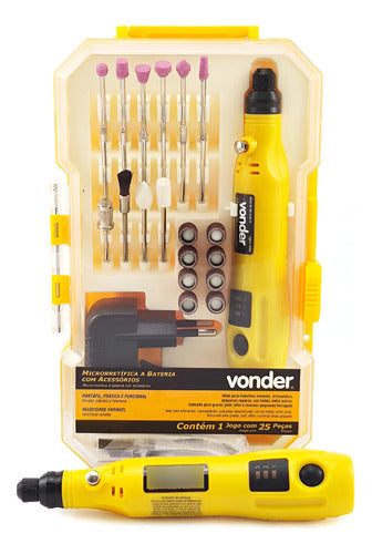 micro retífica à bateria com 24 acessórios mbv 036 vonder 50 hz/60 hz