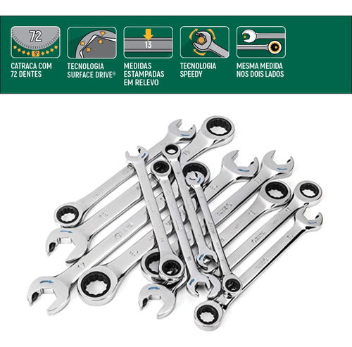 Chave Combinada Speedy Com Catraca 10mm Sata Cromo Vanádio